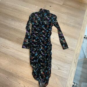 Black floral long dress